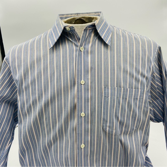 Burberry Blue Striped Button-Up Shirt 16 - 34 - Picture 5 of 16